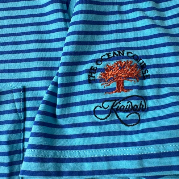 B. Draddy Other - RARE B. Draddy Tommy Polo Size L Stripe Pima Cotton The Ocean Course Kiawah Logo